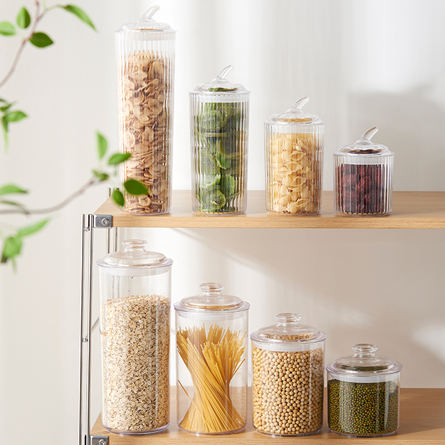 Sugar eco-friendly Round storage bottles &amp; jars clear plastic airless transparent container jar 1000ml packaging