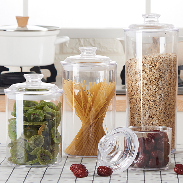 Sugar eco-friendly Round storage bottles &amp; jars clear plastic airless transparent container jar 1000ml packaging