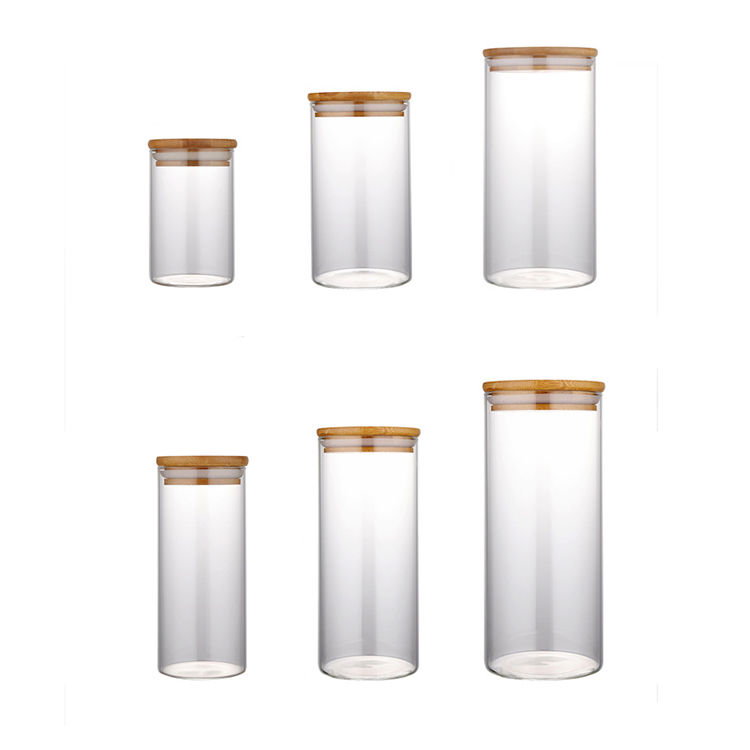 Super Flint Borosilicate Glass Storage Jar with Bamboo Lid