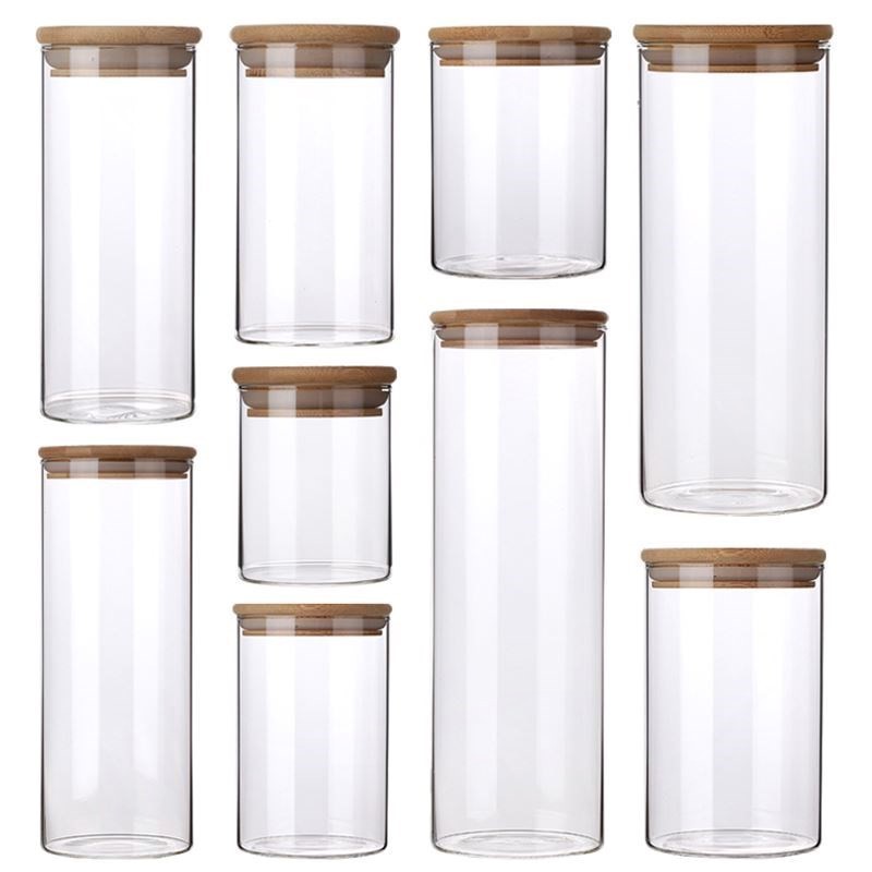 Super Flint Borosilicate Glass Storage Jar with Bamboo Lid