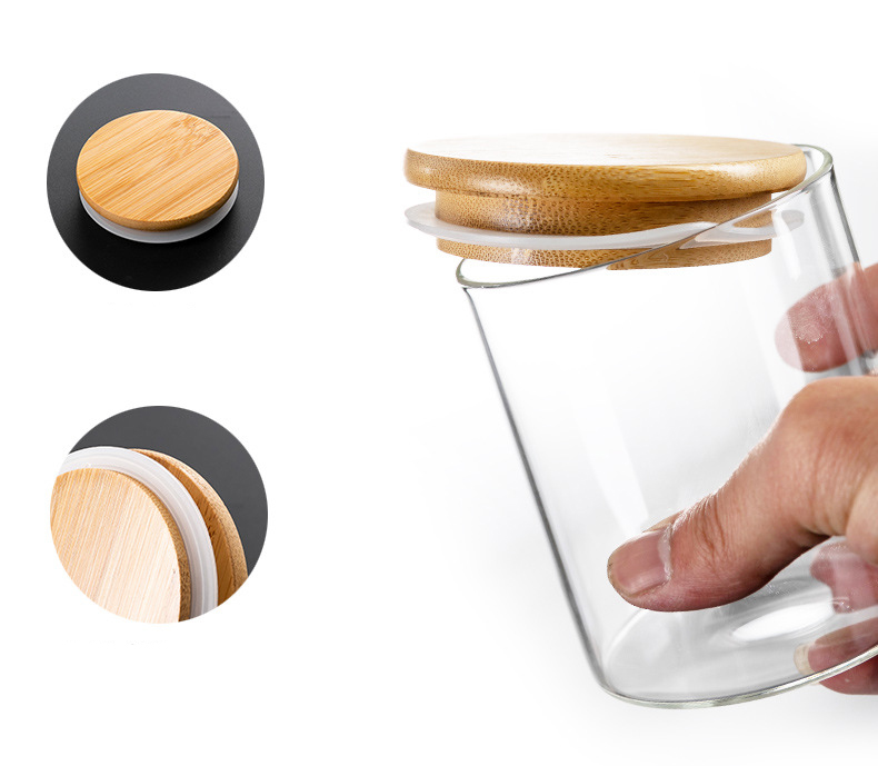Super Flint Borosilicate Glass Storage Jar with Bamboo Lid