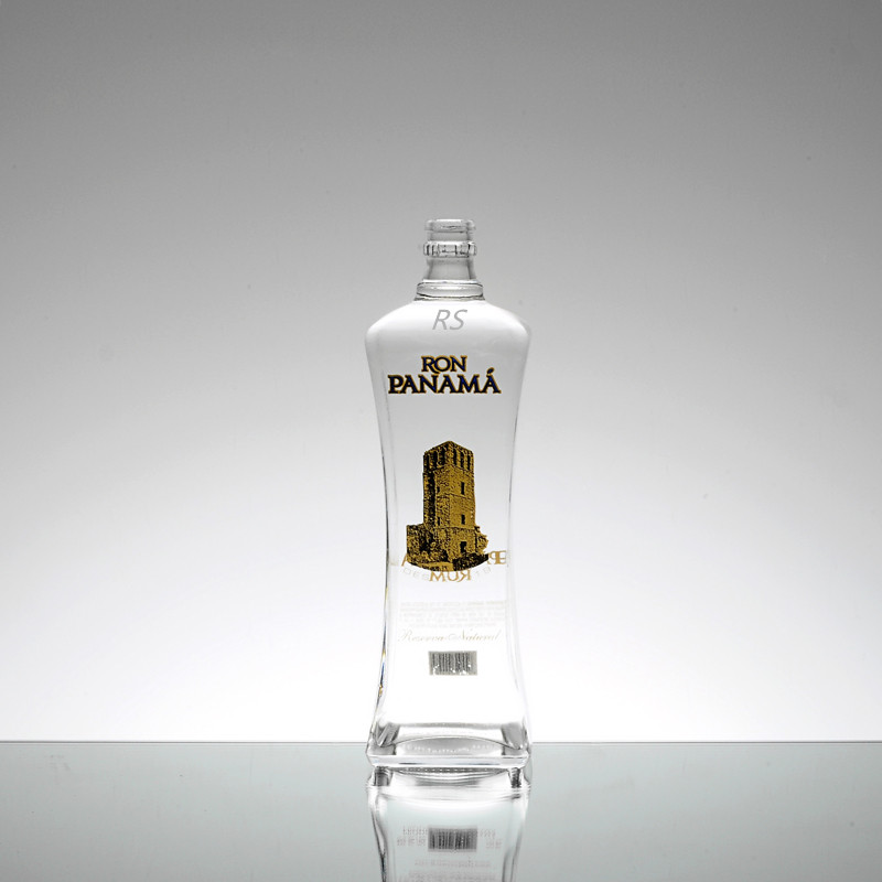 Super Flint Glass Botella de vidrio 500ml 700ml 750ml Empty Rum Clear Liquor glass bottle designer Size