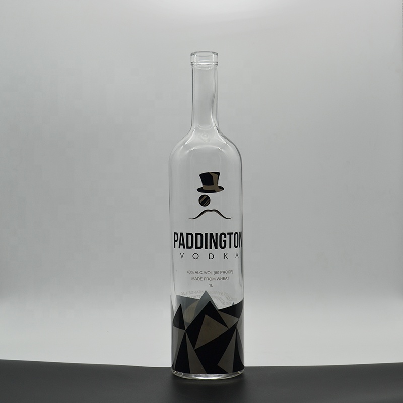 Super Flint Glass Botella de vidrio 500ml 700ml 750ml Empty Rum Clear Liquor glass bottle designer Size