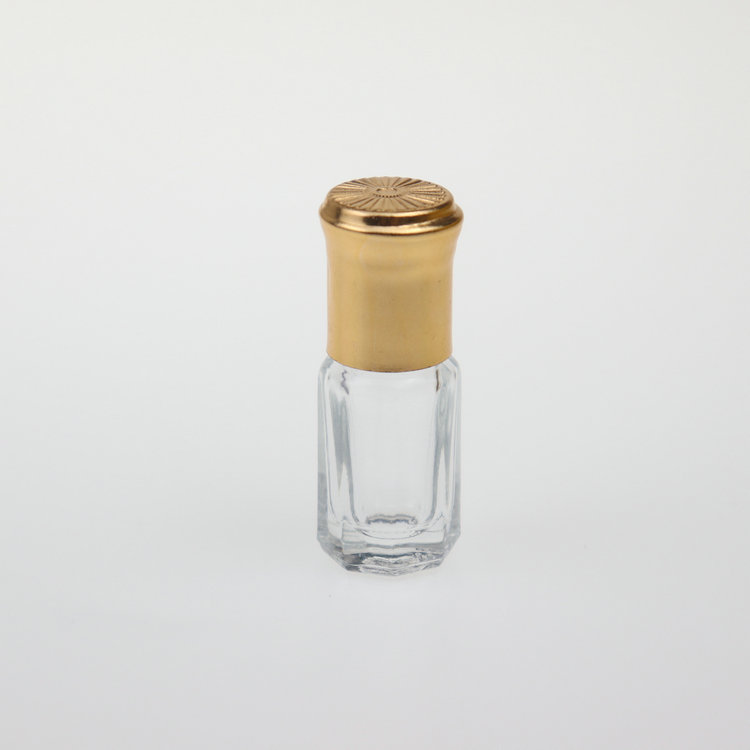 Super September 3ml 6ml 12ml fancy octagon attar Glass oud attar Perfume Tester bottles for oud oil with roller