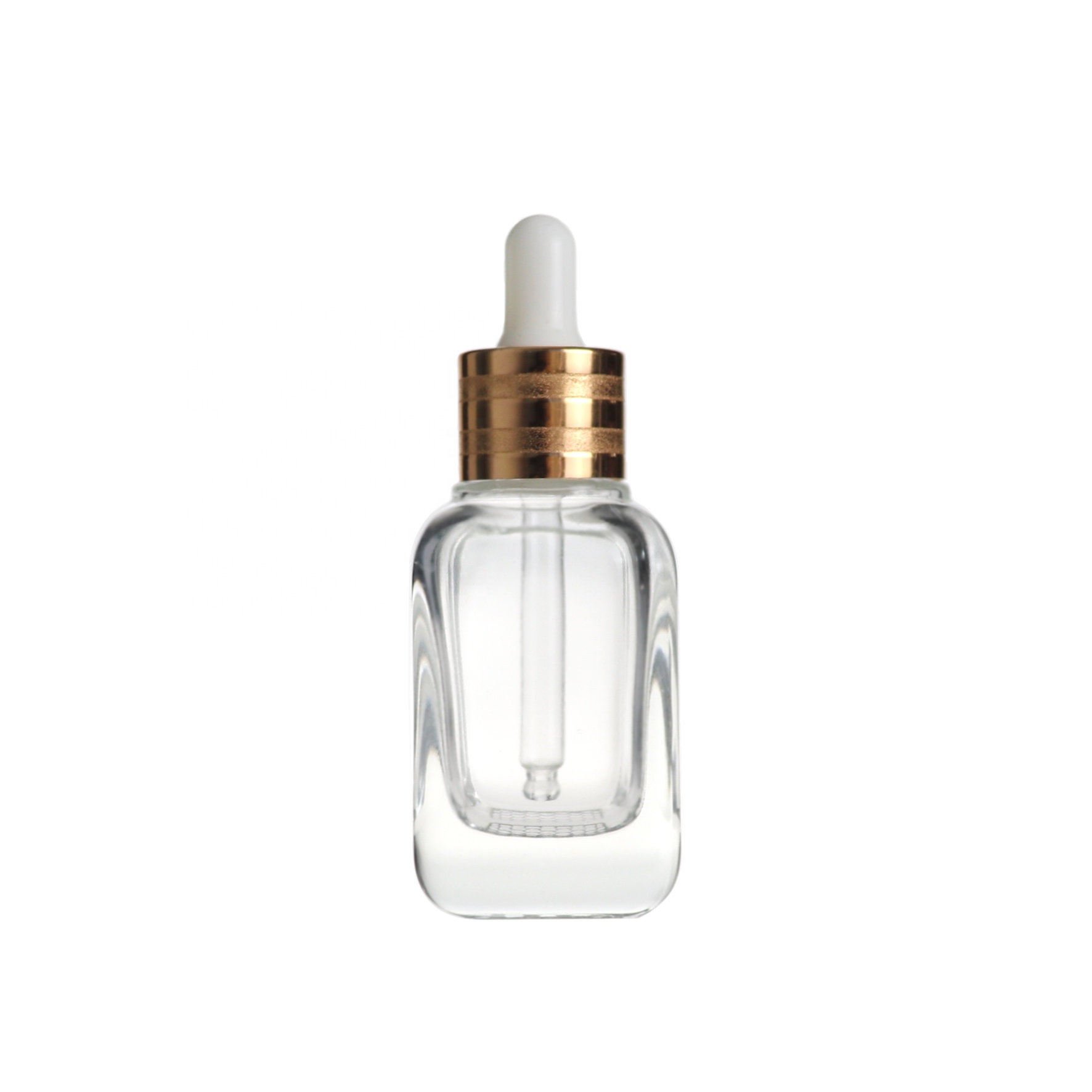 Super September Luxury cosmetic packaging serum bottle unique shaped glass dropper bottle 30ml for skin care