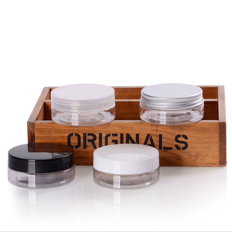 Super oval round clear transparent 50ml cosmetic PET jar