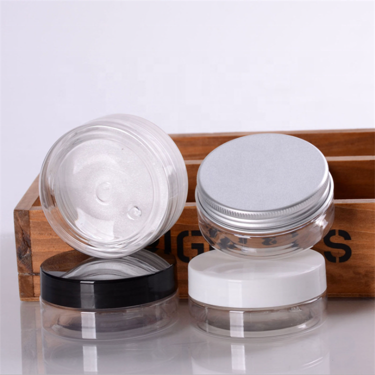 Super oval round clear transparent 50ml cosmetic PET jar