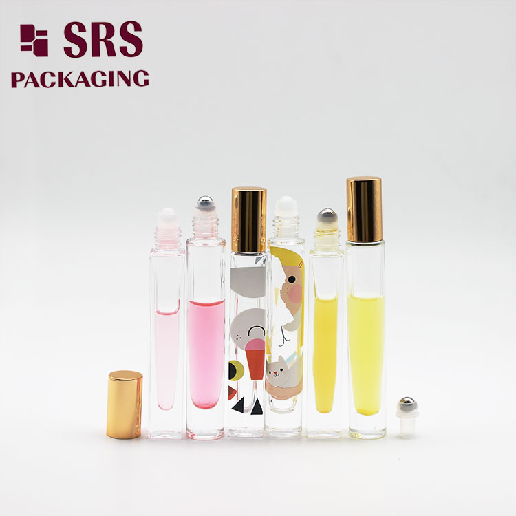 Super promotion glass essential oil roller 10ml clear roll on bottles free shipping