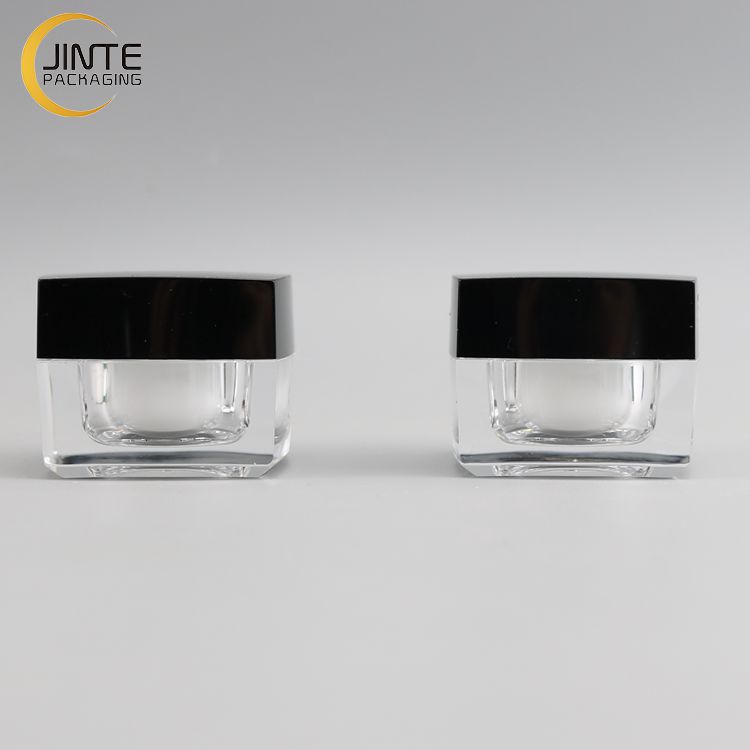 Superably Luxury Acrylic Cream Jars Packaging Square Bottles Suger Scurb Jars 1oz