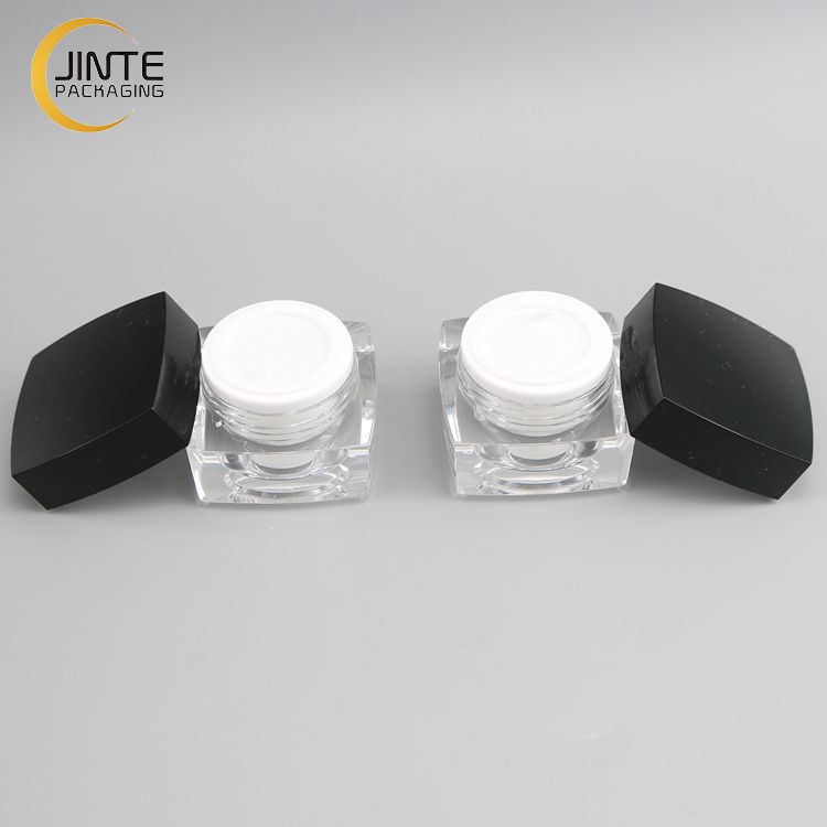 Superably Luxury Square Acrylic Contanier Cosmetic Cream Jars Packaging Suger Scurb Jars 5ml -50ml