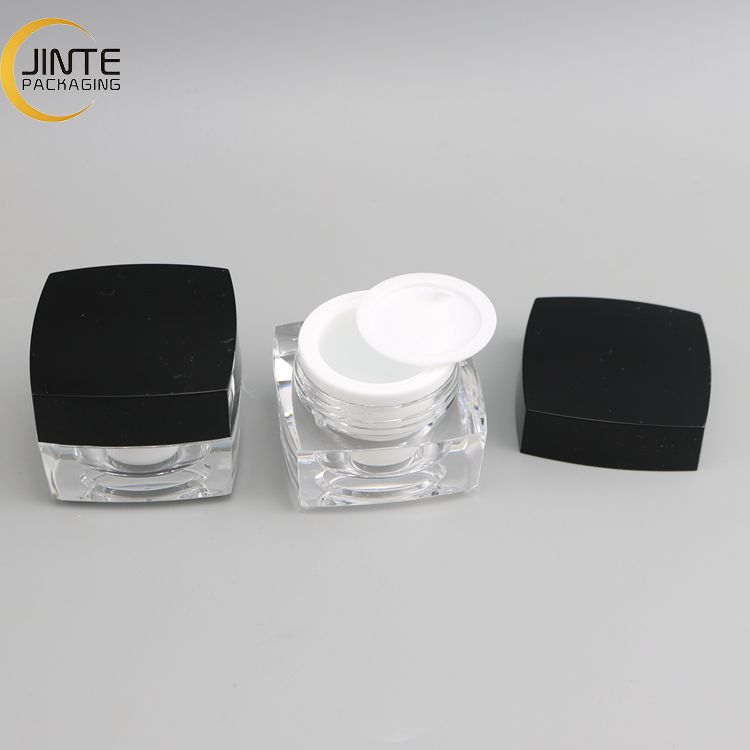 Superably Luxury Square Acrylic Contanier Cosmetic Cream Jars Packaging Suger Scurb Jars 5ml -50ml