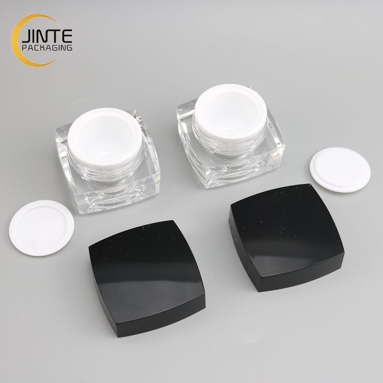 Superably Luxury Square Acrylic Contanier Cosmetic Cream Jars Packaging Suger Scurb Jars 5ml -50ml