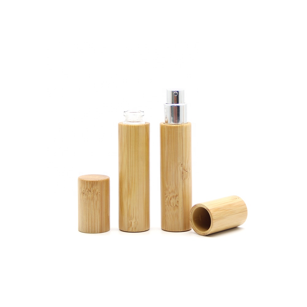 Superb beautiful design chinese bamboo bottle spray black bottle with bamboo spray