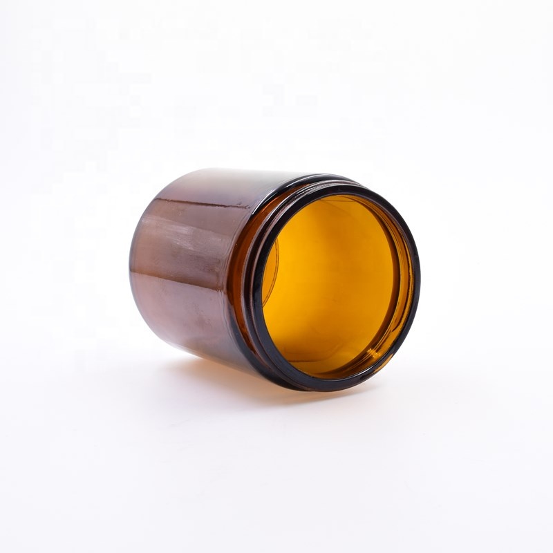 Superior Quality round amber candle 250ml cosmetics jars containers and packaging weed cbd jar flower glass jar with plastic lid