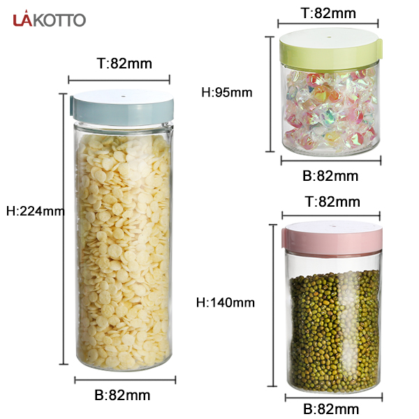Supplier Wide Mouth Round Airtight Kitchen Pasta Food Spice Glass Storage Jar and Containers with PP Lid