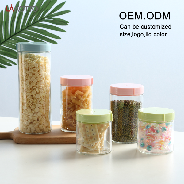 Supplier Wide Mouth Round Airtight Kitchen Pasta Food Spice Glass Storage Jar and Containers with PP Lid
