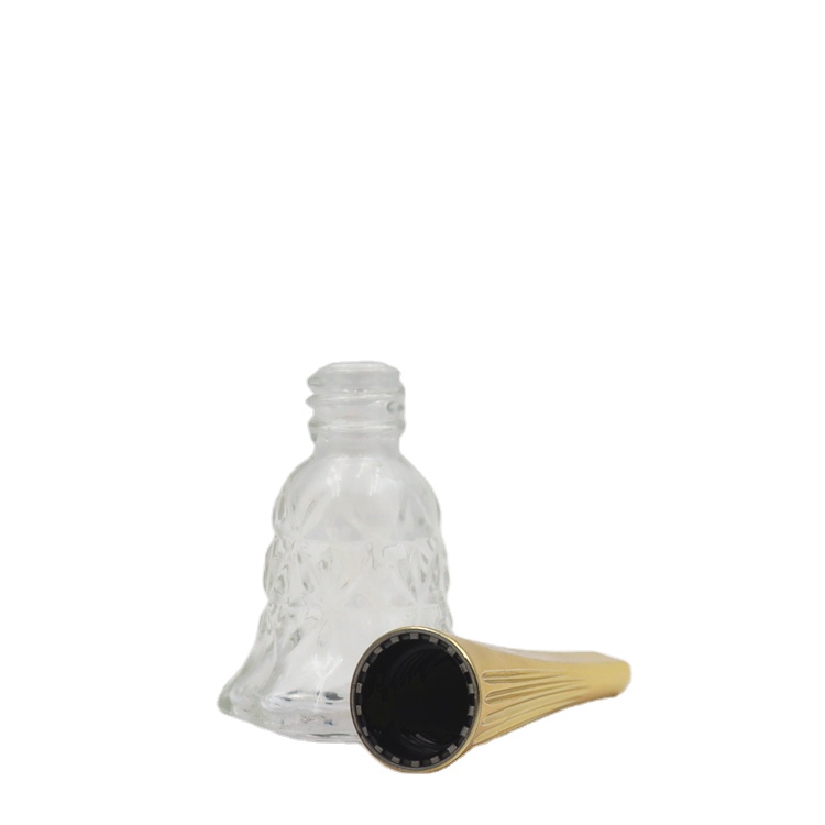 Supplier unique special shape empty uv gel nail polish bottle glass with cap