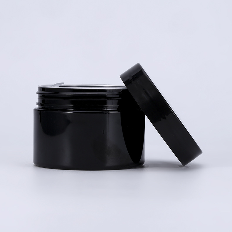 Suppliers PP containers black plastic Lip Balm Scrub Slimming cream jars with lids