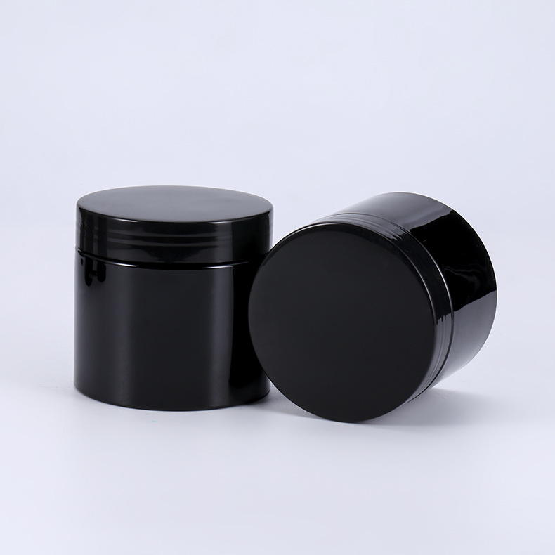 Suppliers PP containers black plastic Lip Balm Scrub Slimming cream jars with lids