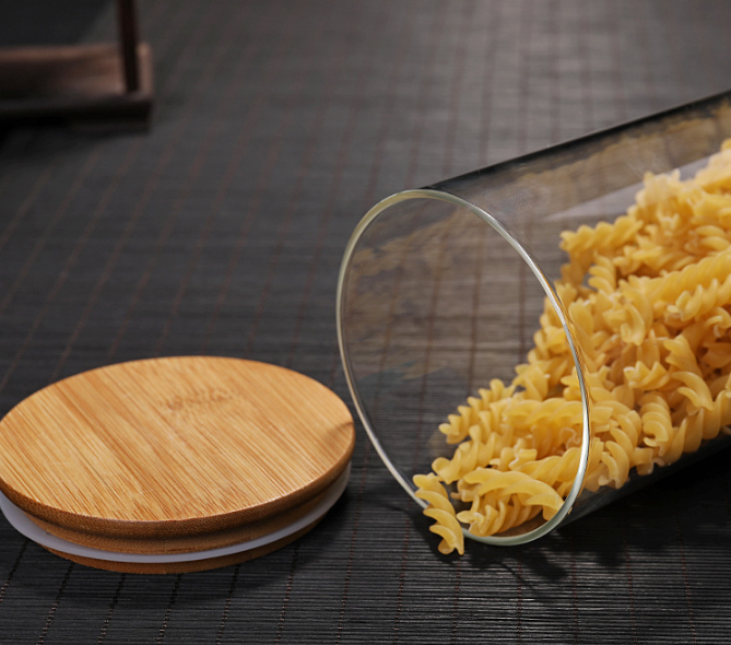 Suppliers Wholesale Kitchen 200ml Food Storage Containers Bamboo Lids Glass Jars