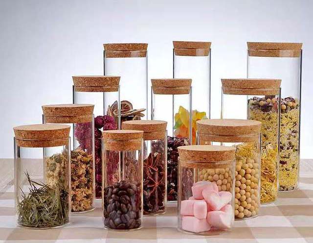 Suppliers Wholesale Tea Canister Heat Resistant Clear Glass Jars Sealed Food Containers Pantry Organization Bamboo/Cork Cover