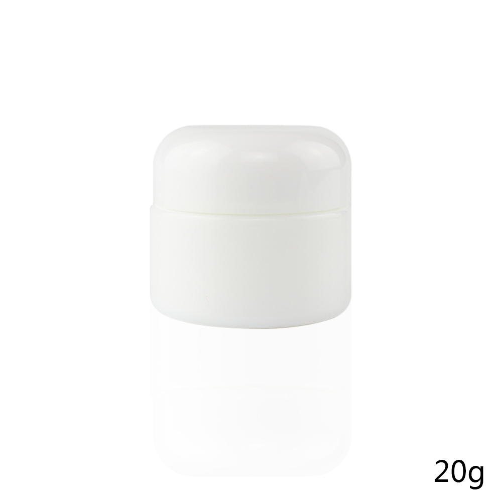 Supply custom 20ml 60ml 100ml opal white round glass cream jar with PP inner lid