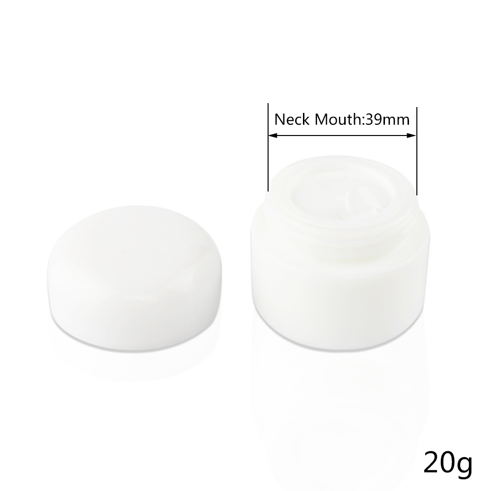 Supply custom 20ml 60ml 100ml opal white round glass cream jar with PP inner lid