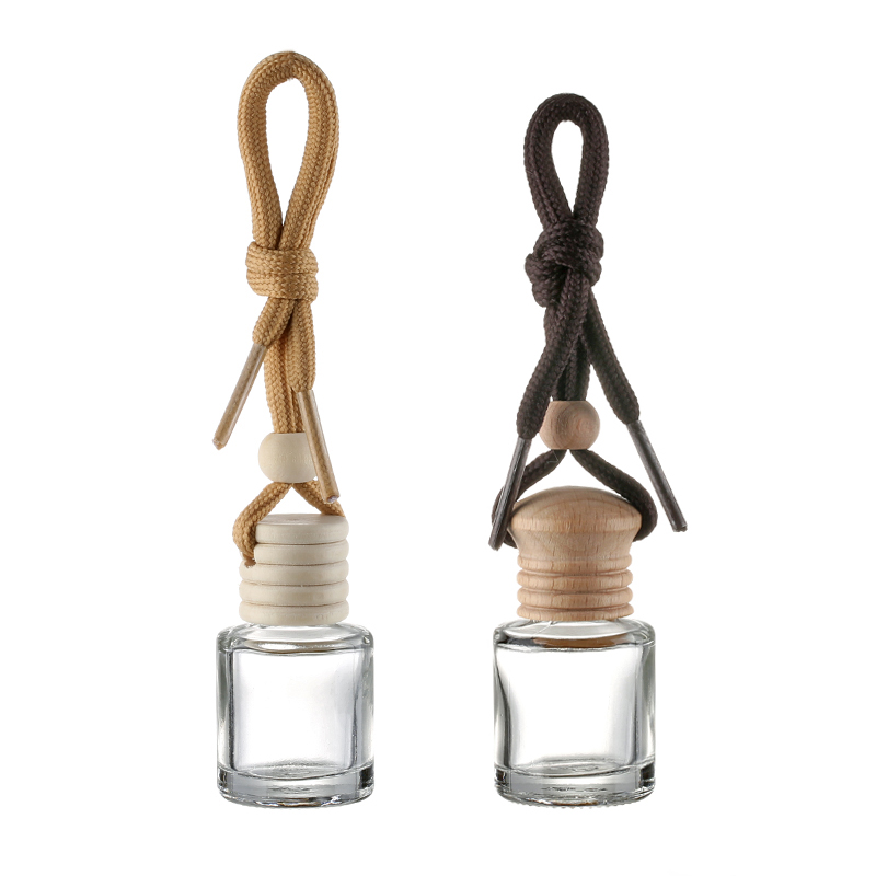 Suspended car perfume bottles with wooden hat lanyard can give air fresheners.