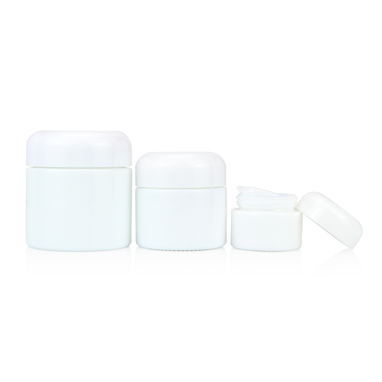 Sustainable 15 50 gram 100 ml cylinder lotion cream ceramics containers white porcelain jar cosmetics glass with lid