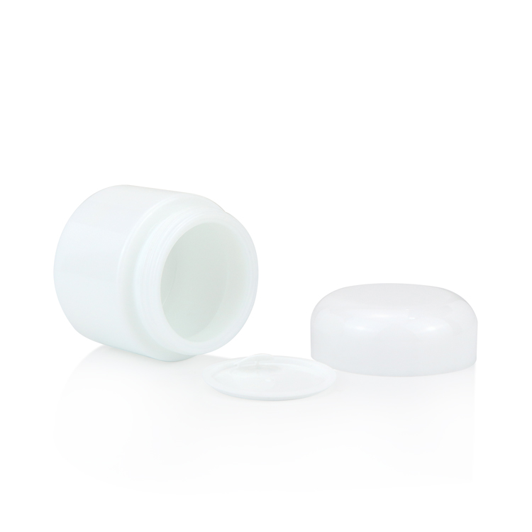Sustainable 15 50 gram 100 ml cylinder lotion cream ceramics containers white porcelain jar cosmetics glass with lid