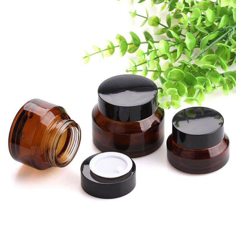 Sustainable Cosmetic glass bottles black essential oil eco friendly skincare packaging