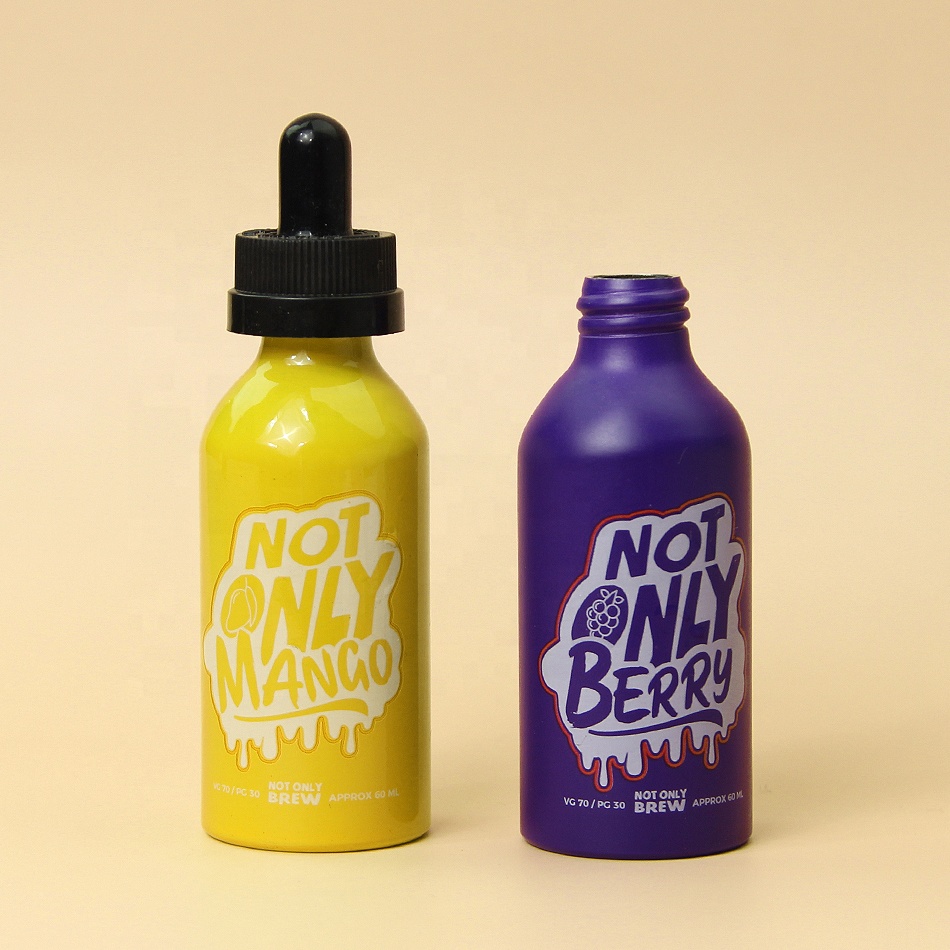 Sustainable metal empty aluminum cosmetic bottle screw top cap dropper bottle spray bottle