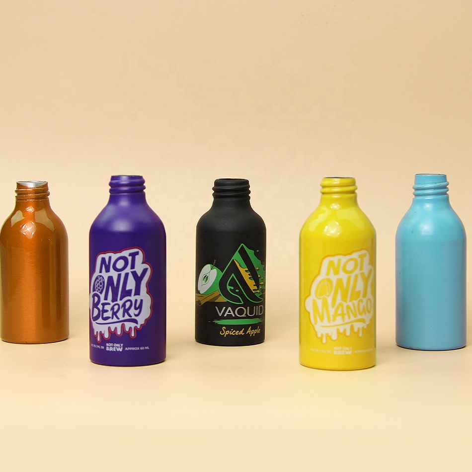Sustainable metal empty aluminum cosmetic bottle screw top cap dropper bottle spray bottle