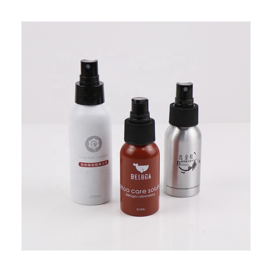 Sustainable metal empty aluminum cosmetic bottle screw top cap dropper bottle spray bottle