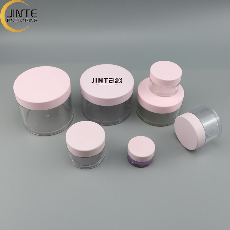 Sweet Plastic Cosmetic Packaging Pink and Clear Plastic Jar 1/2oz 1oz 2oz 3oz 4oz 5oz 6oz 8oz Lip Scrub Cream Jar