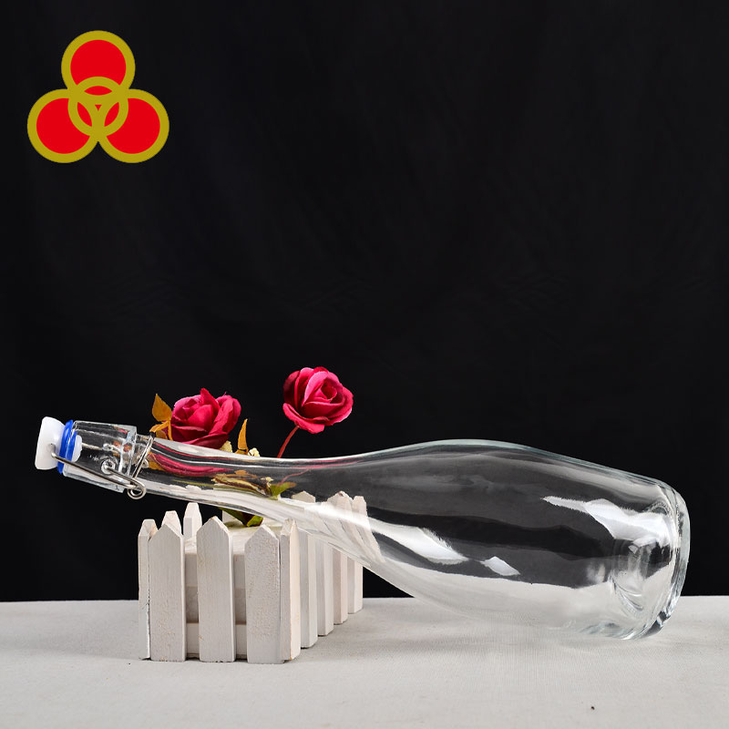 Swing Top 750ml 1000ml Clear Round Beverages Tequila Rum Brandy Vodka Whiskey Glass Bottles