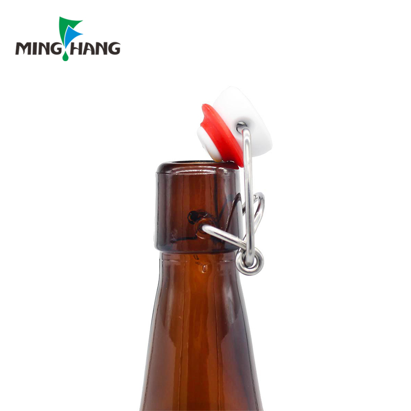 Swing Top Bottles 330ml round Clear amber Glass Grolsch Flip Top Bottle With Stopper for Beverages Beer Juicing oil