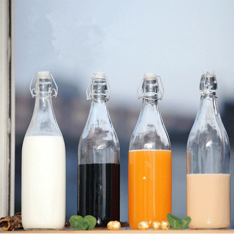 Swing Top Bottles Glass Kombucha Fruit Beverage Beer Liquor 32 oz Clear Flask Airtight Seal Stopper