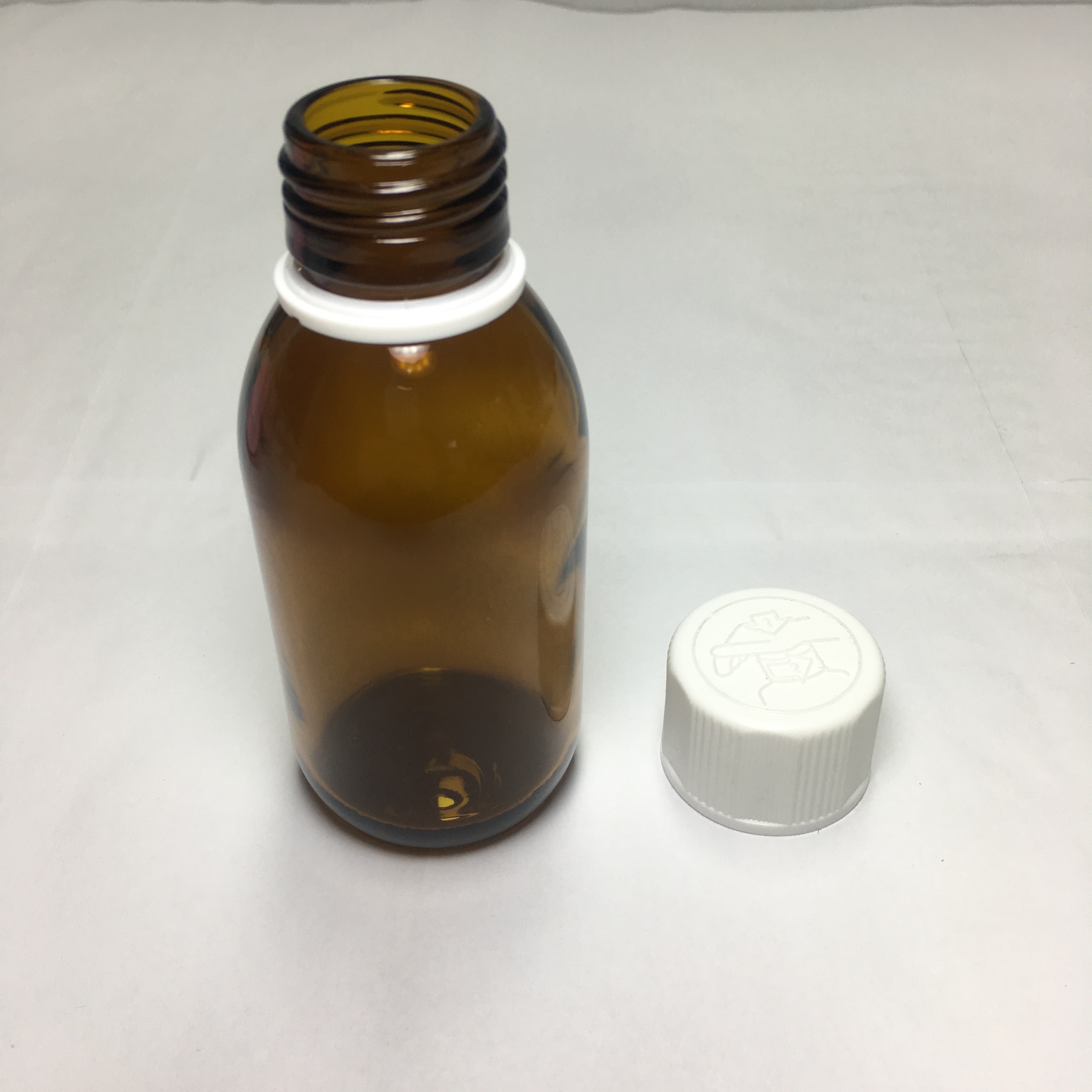 Syrup Medicine Glass Bottle and Childproof Cap Amber Glass Pharmaceutical Grade Bottles,amber Screen Printing Screw Cap 125ml