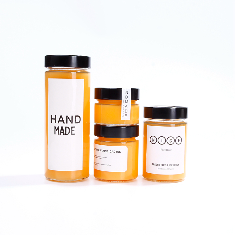 TO 70 clear glass jar with deep metal lid for honey food jam packaging