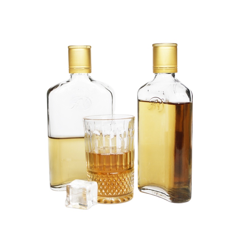 Take Away Custom Printing 200ml Hip Flask Wine Whiskey Kombucha Glass Bottle for Cold Brew Coffee
