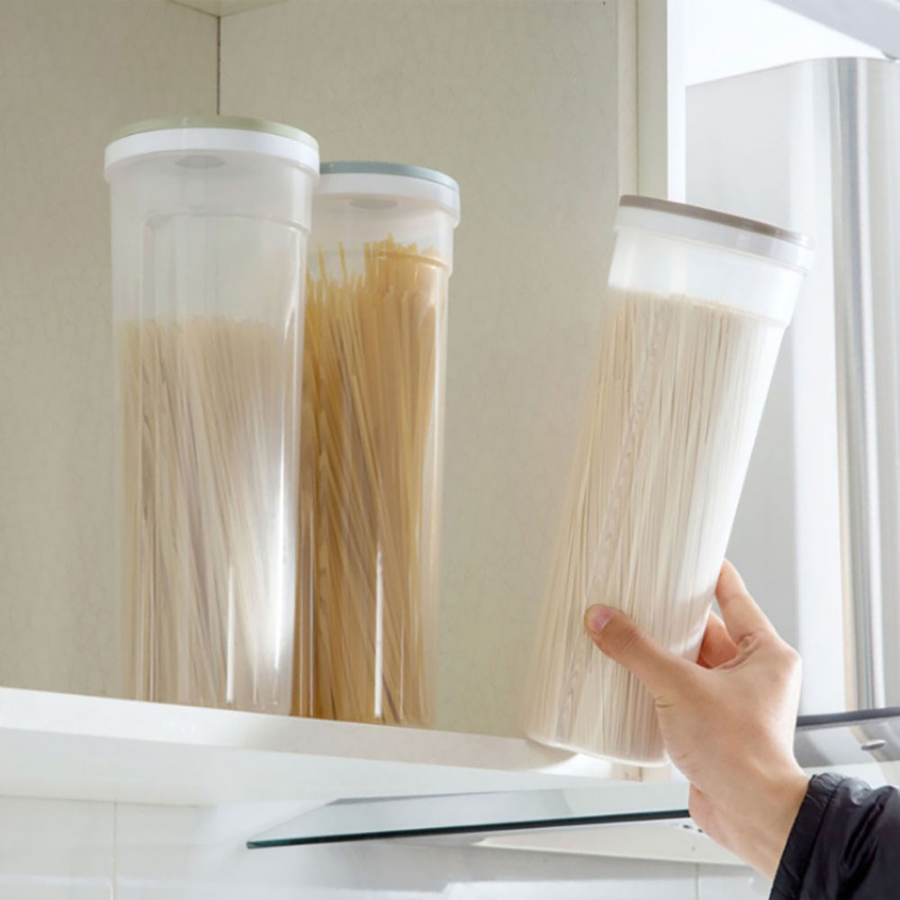 Tall Clear Spaghetti Pasta Container Pantry Kitchen Storage Box Food Storage For Noodles Beans Straws