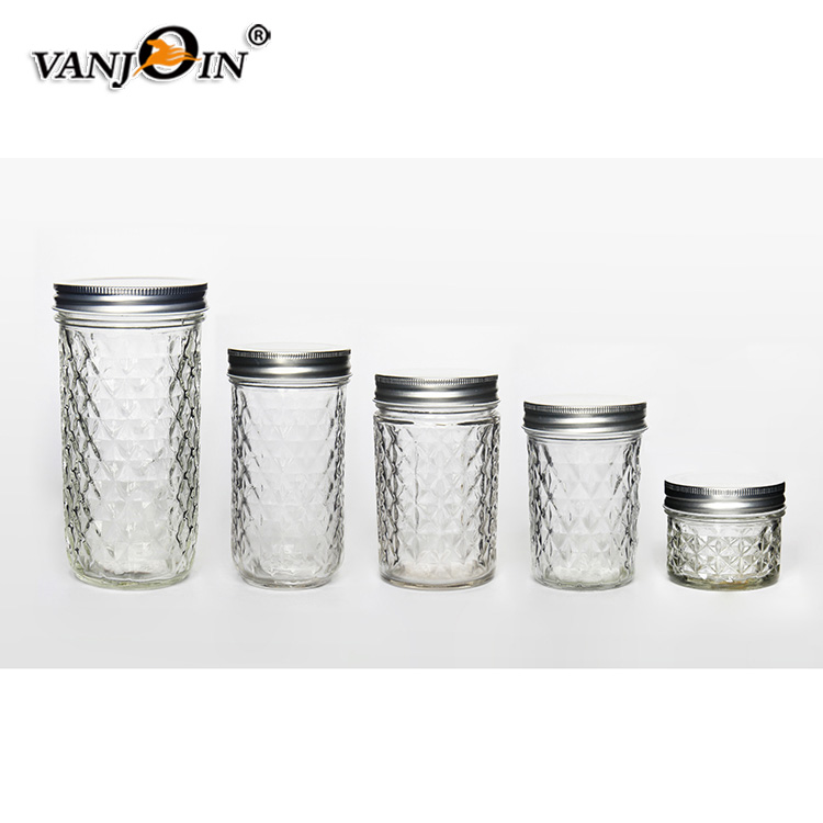 Tall Round Wide Mouth Glass Mason Jar 250ml With Black /Golden /Silver Screw Lid For Jam Sauce