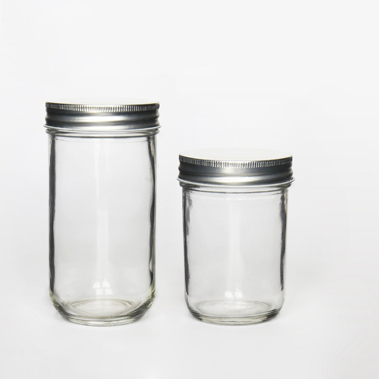Tall Round Wide Mouth Glass Mason Jar 650ml With Black /Golden /Silver Screw Lid For Jam Sauce