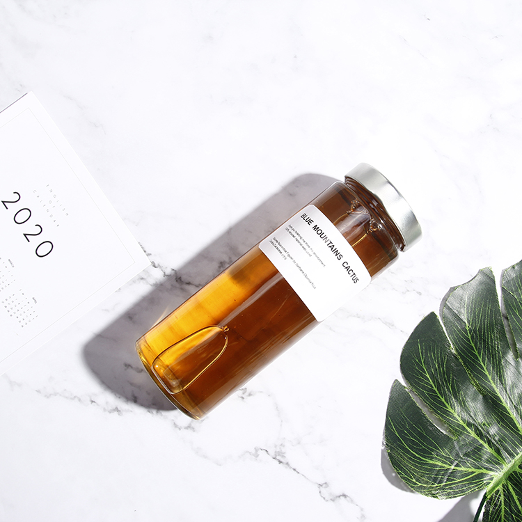 Tall Type 750ml Glass Cylinder Honey Jar For Bulk Storage Wide Mouth Juice Beverage Glass Bottle With Metal Lids