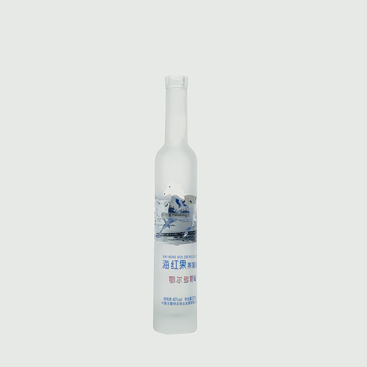Tall and Thin 375ml Frost Gin Vodka Ice Wine Glass Bottle with Cork