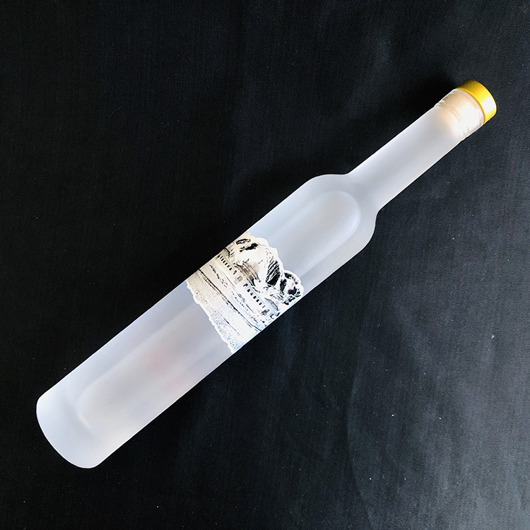 Tall and Thin 375ml Frost Gin Vodka Ice Wine Glass Bottle with Cork