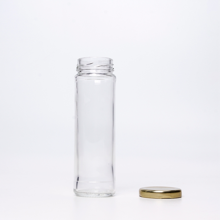 Tall round 150ml 5oz Glass Spice Jar with metal lids for jam /Jelly