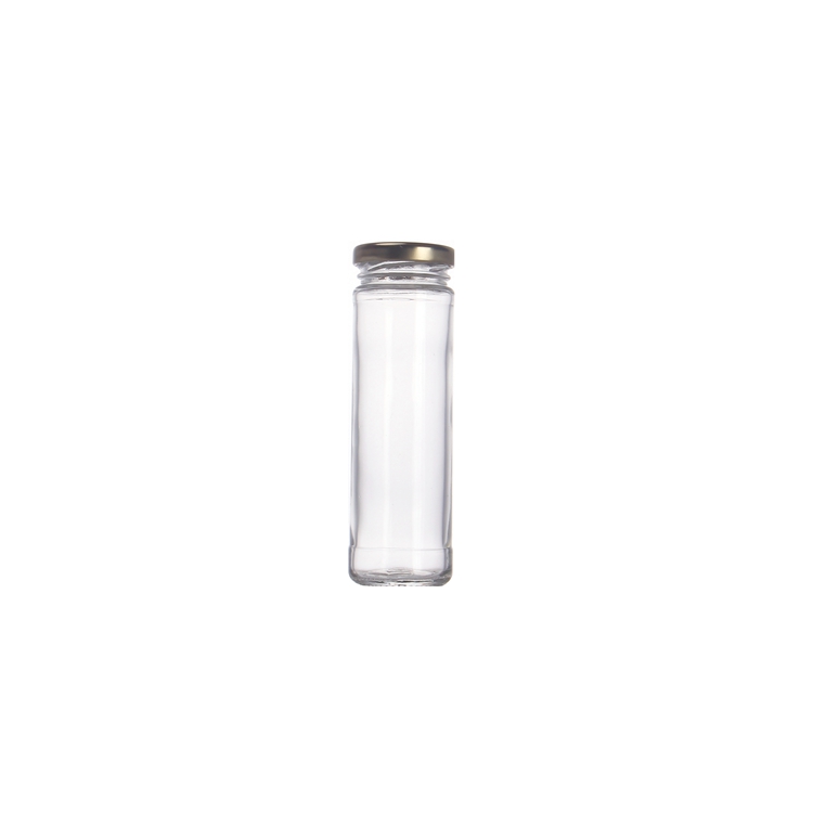 Tall round 150ml 5oz Glass Spice Jar with metal lids for jam /Jelly
