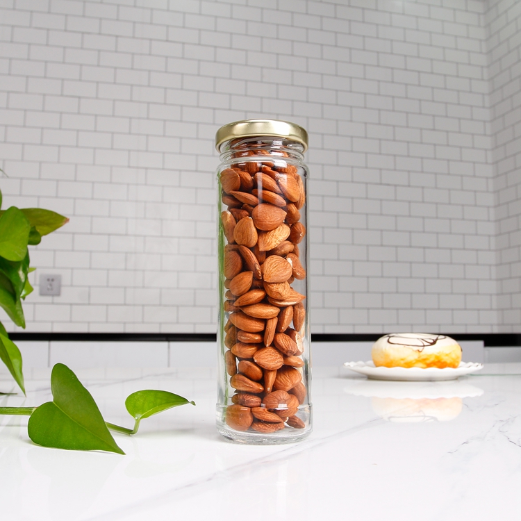 Tall round 150ml 5oz Glass Spice Jar with metal lids for jam /Jelly